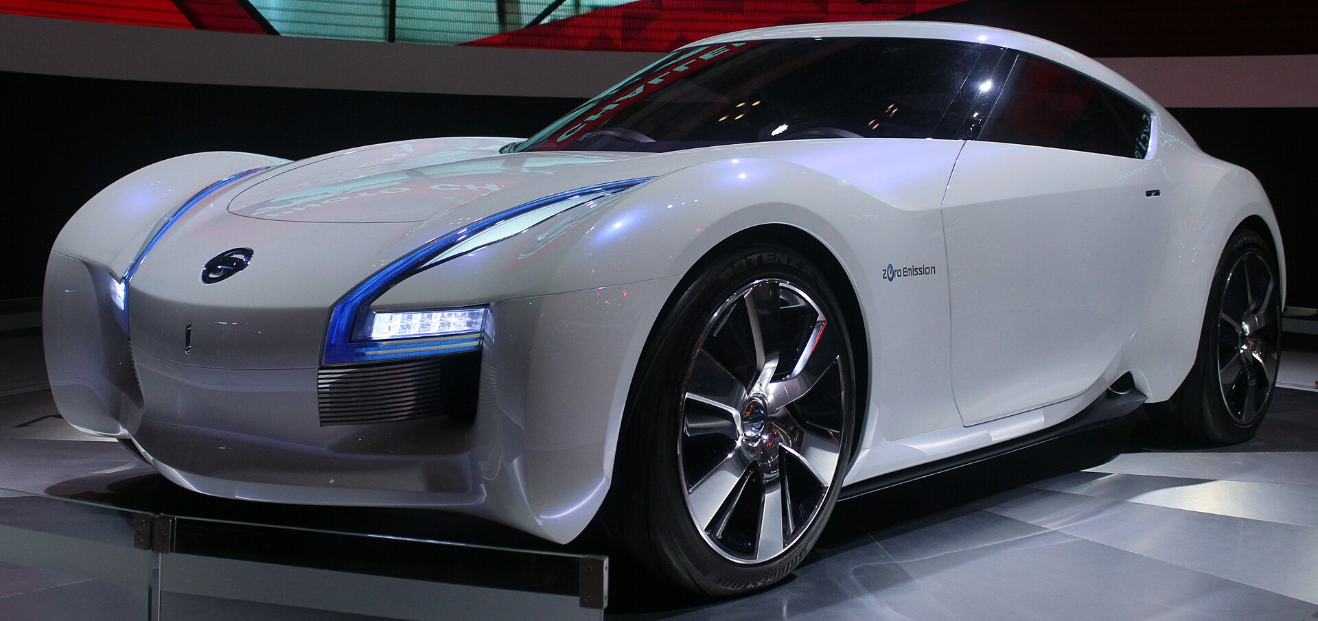 An electric Nissan concept car displayed at the Gaikindo Indonesia International Auto Show