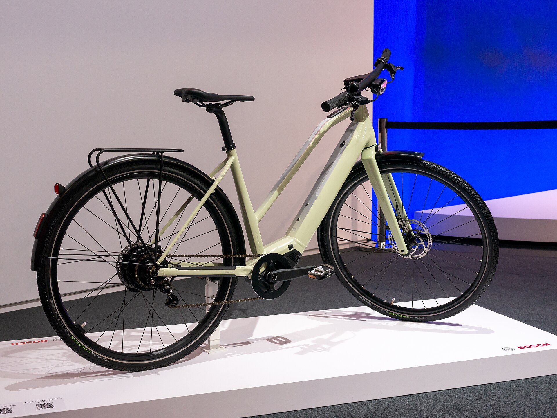 An electric city bicycle displayed at the IAA Summit in Munich