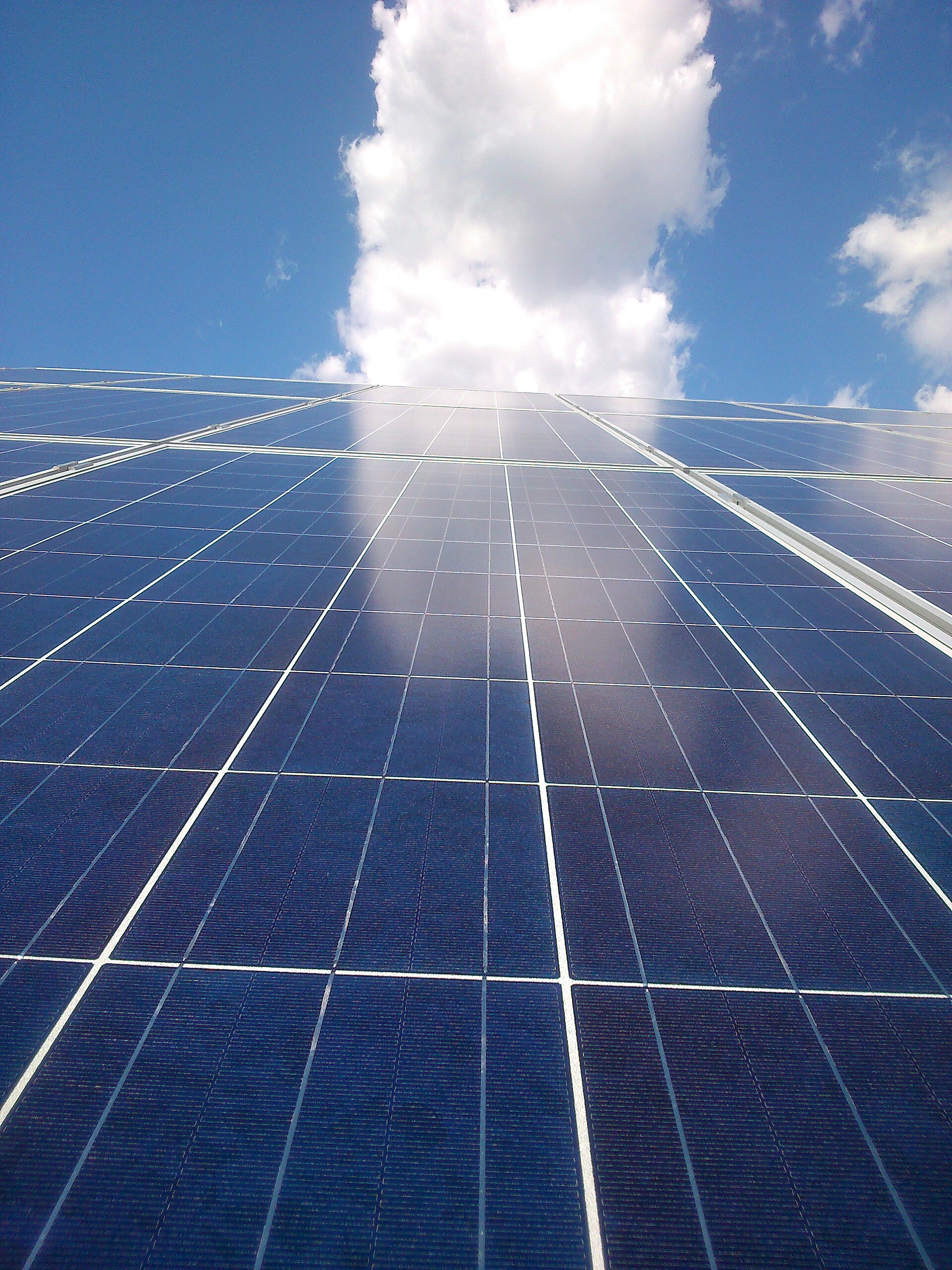 A close view of photovoltaic solar modules