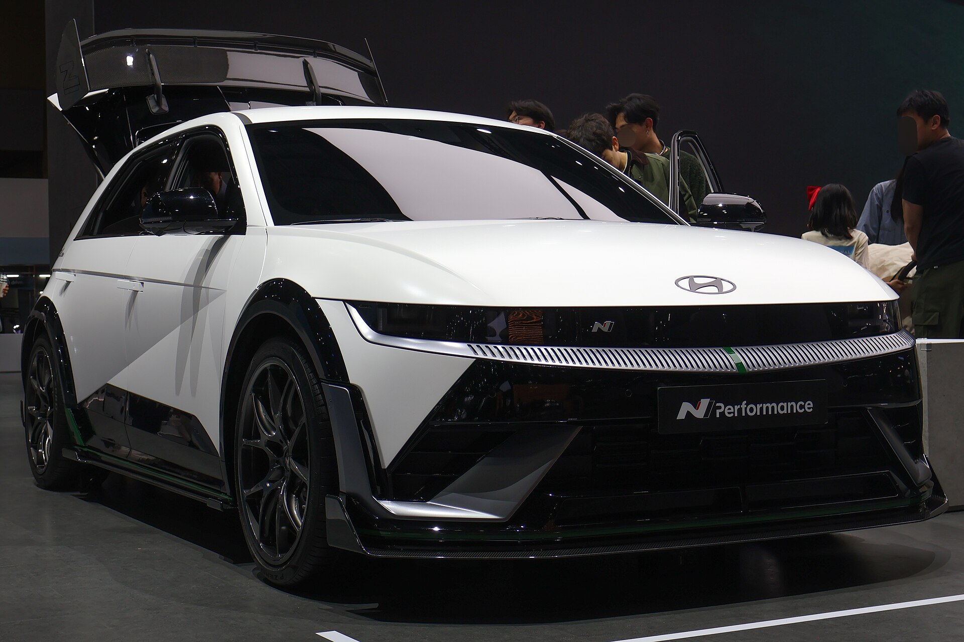 A Hyundai Ioniq 5 electric car viewed from the front